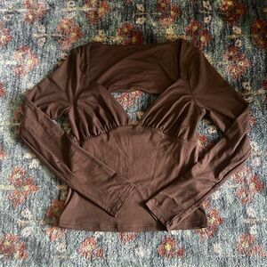 Open Back Long Sleeve Top